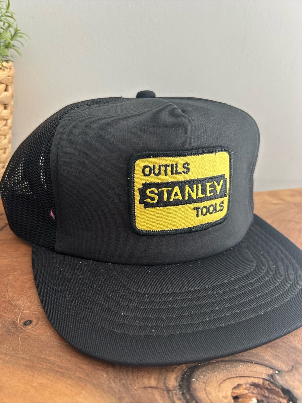 Vintage Stanley Tools Black & Yellow Trucker Cap Hat